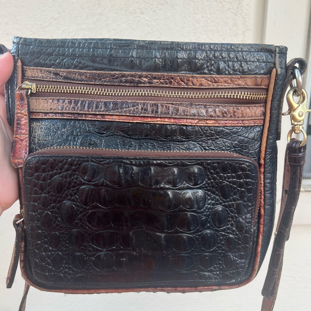 Brahmin Black and Brown Crossbody Bag